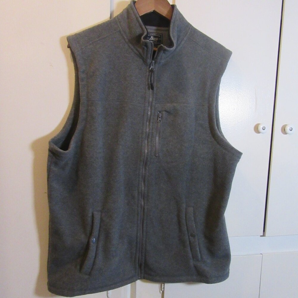 Bass Men’s Fleece Vest Heather Gray Size L NWT